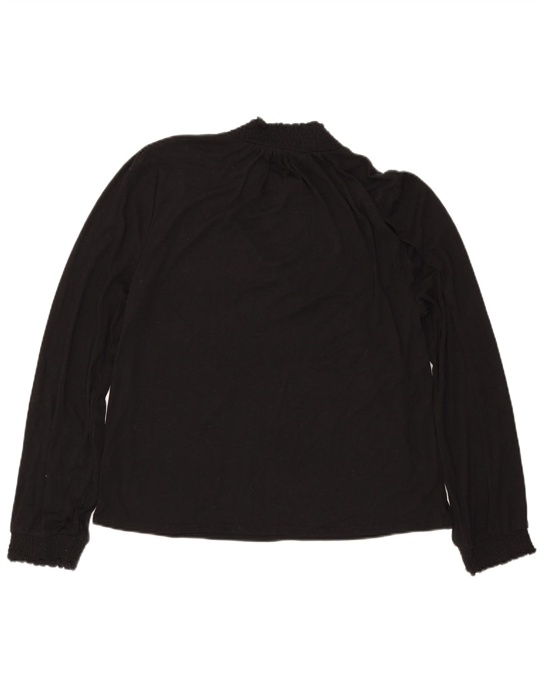 J. CREW Damen Langarm-Blusenoberteil UK 16 Large Schwarz Polyester
