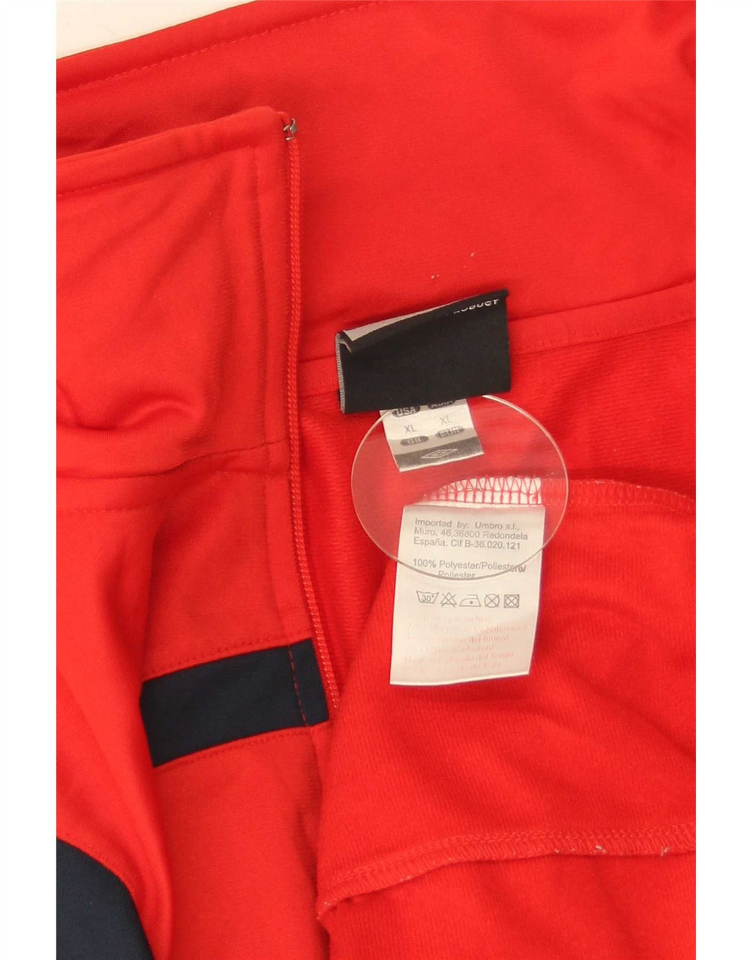 Umbro Herren-Trainingsanzug-Oberteil, Jacke, XL, rotes Farbblock-Polyester