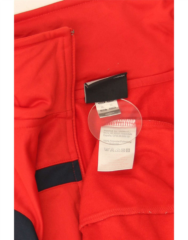 Umbro Herren-Trainingsanzug-Oberteil, Jacke, XL, rotes Farbblock-Polyester