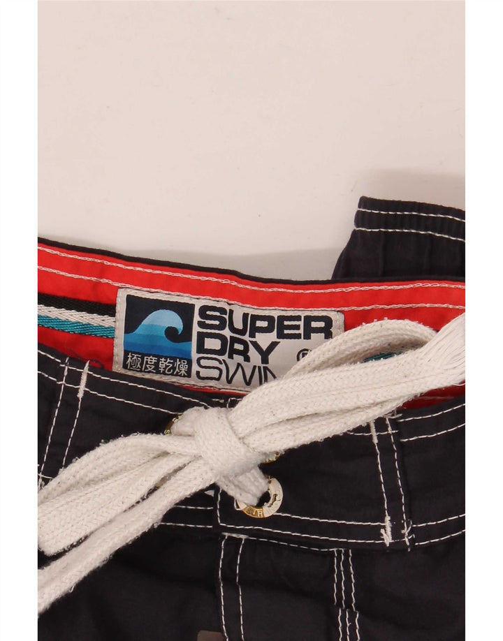Superdry Herren-Badeshorts mit Grafik, mittelgroß, Marineblau, Polyester