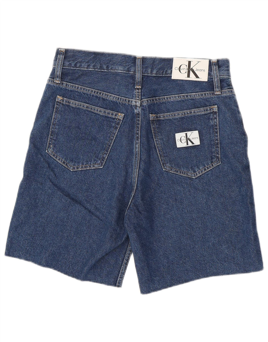 CALVIN KLEIN Damen Mid Rise Denim Shorts W27 Mittelblaue Baumwolle