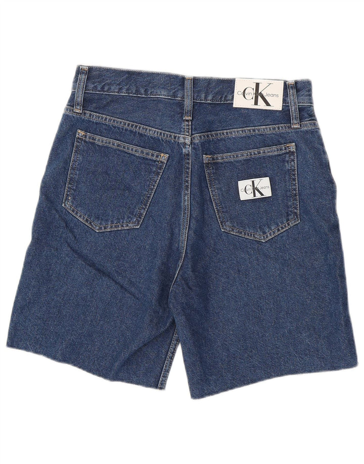 CALVIN KLEIN Damen Mid Rise Denim Shorts W27 Mittelblaue Baumwolle