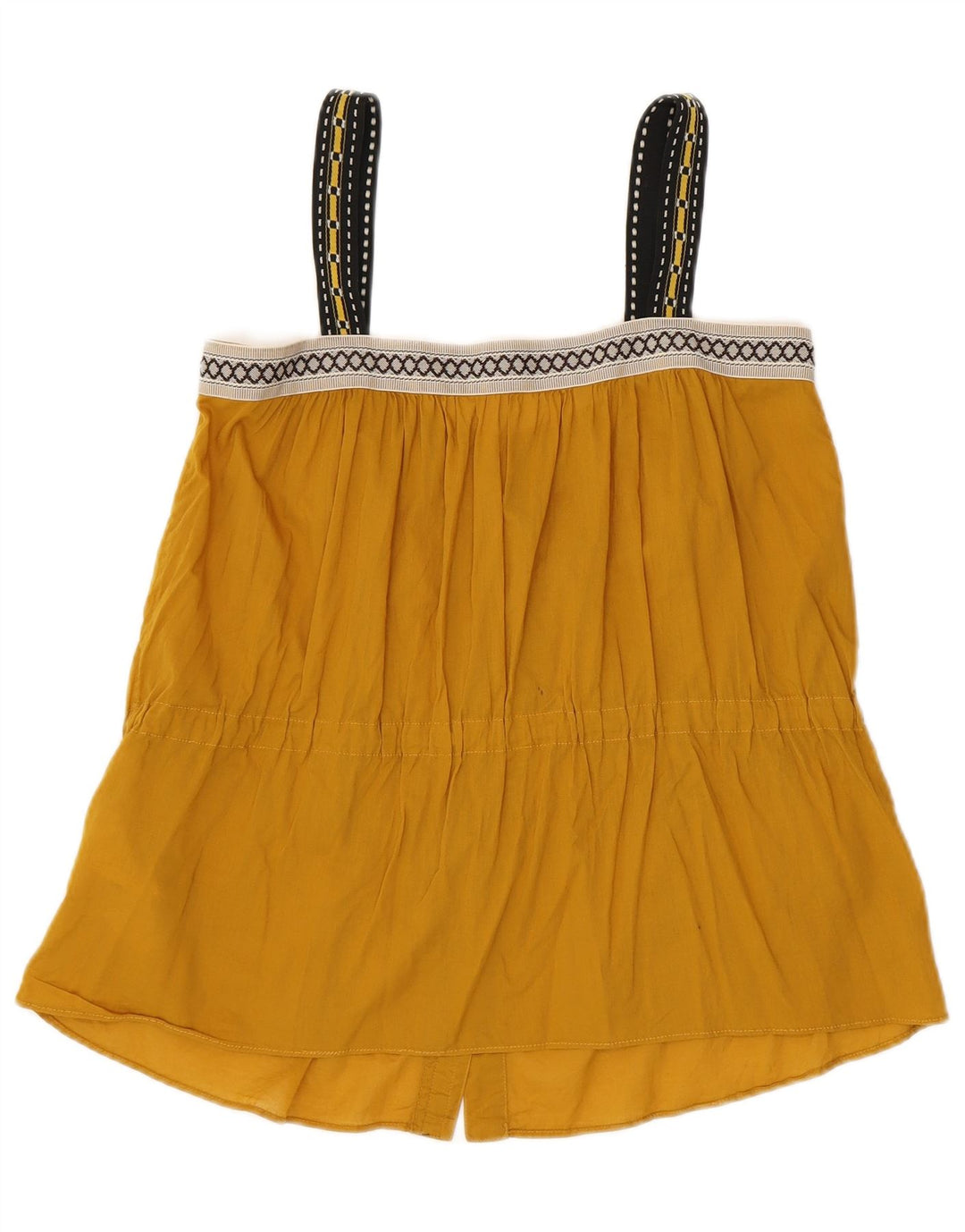 Marlboro Classics Damen Crop Cami Top EU 38 Mittelgelbe geometrische Baumwolle