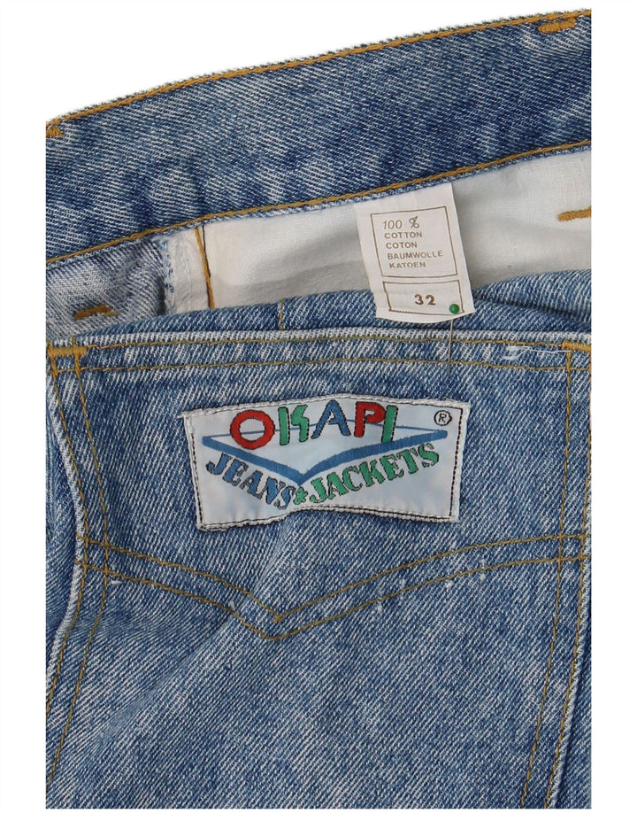 VINTAGE Damen Jeansrock W32 Große blaue Baumwolle