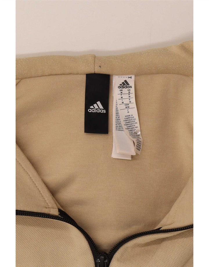 Adidas Herren-Kapuzenpullover mit Reißverschluss, mittelbeige Baumwolle