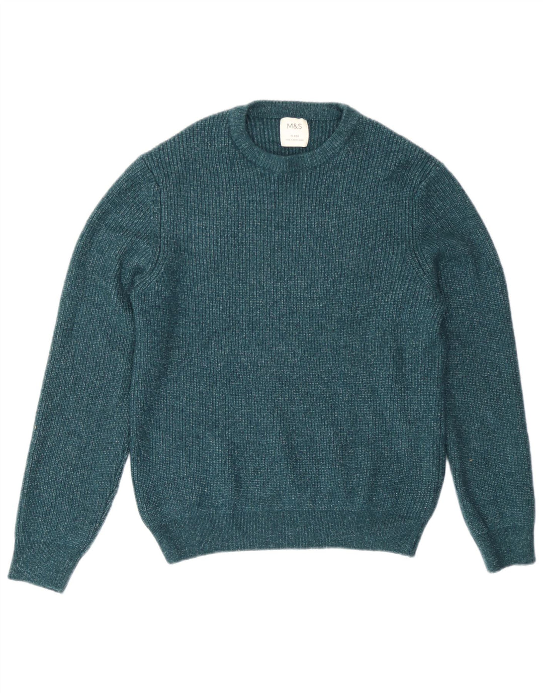 Marks & Spencer Damen-Pullover mit Rundhalsausschnitt, Gr. 14, Mittelgrün meliert