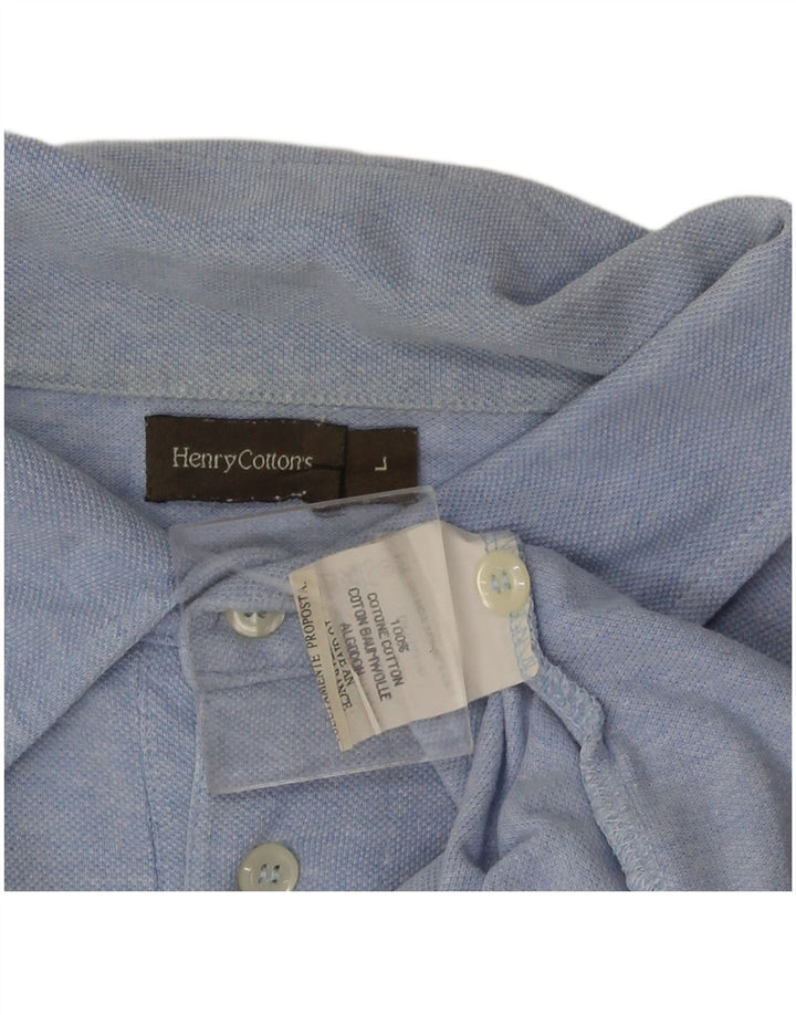Henry Cottons Herren-Poloshirt, große blaue Baumwolle