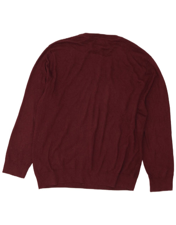 Nautica Herren-Pullover mit Rundhalsausschnitt, XL, Burgunderrot, Baumwolle