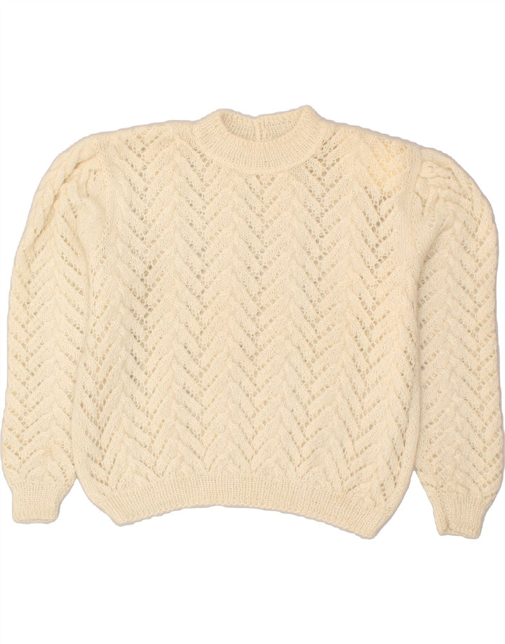 VINTAGE Womens Crew Neck Jumper Sweater UK 16 Large Off White | Vintage Vintage | Thrift | Second-Hand Vintage | Used Clothing | Messina Hembry 