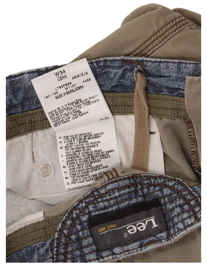 Lee Damen Cenn Cargo Shorts W34 Large Khaki Baumwolle