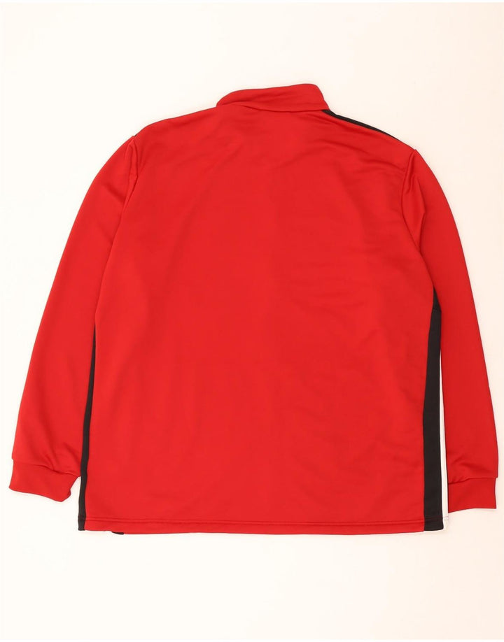 Adidas Herren-Trainingsanzug-Oberteil, Jacke, 2XL, rotes Colourblock-Polyester