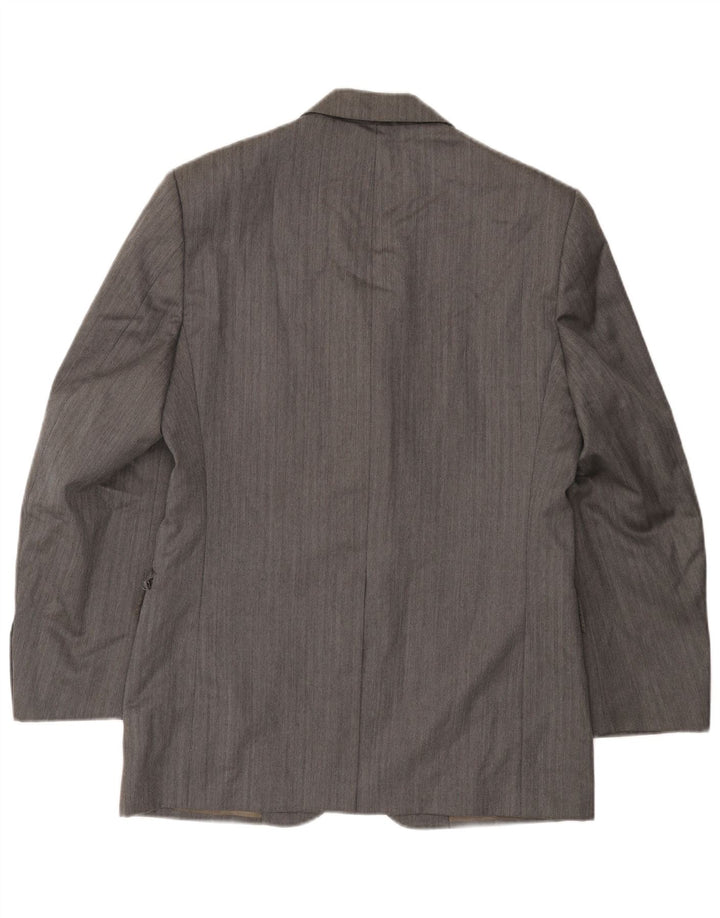 Aquascutum Herren-Blazer mit 3 Knöpfen, UK 40, große graue Wolle