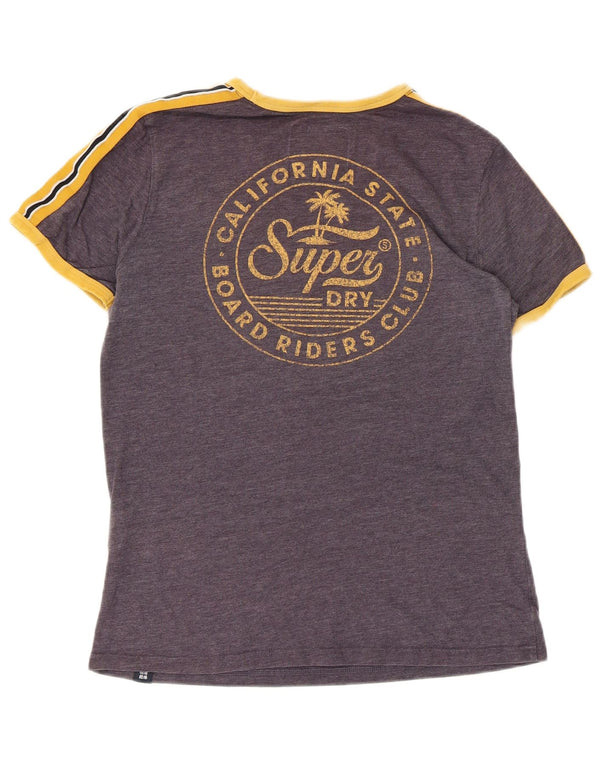 SUPERDRY Grafik-T-Shirt-Oberteil für Damen, UK 12, Mittelviolett, Baumwolle