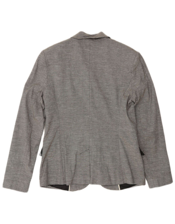 French Connection Damen-Blazer mit 2 Knöpfen, UK 12, mittelgrau, Nadelstreifen