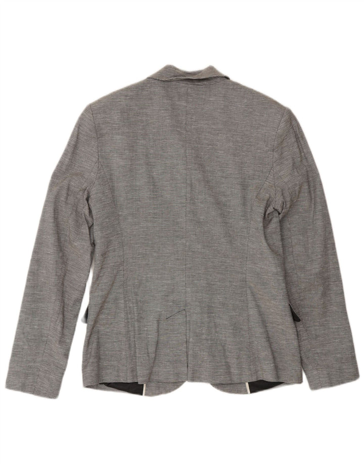 French Connection Damen-Blazer mit 2 Knöpfen, UK 12, mittelgrau, Nadelstreifen