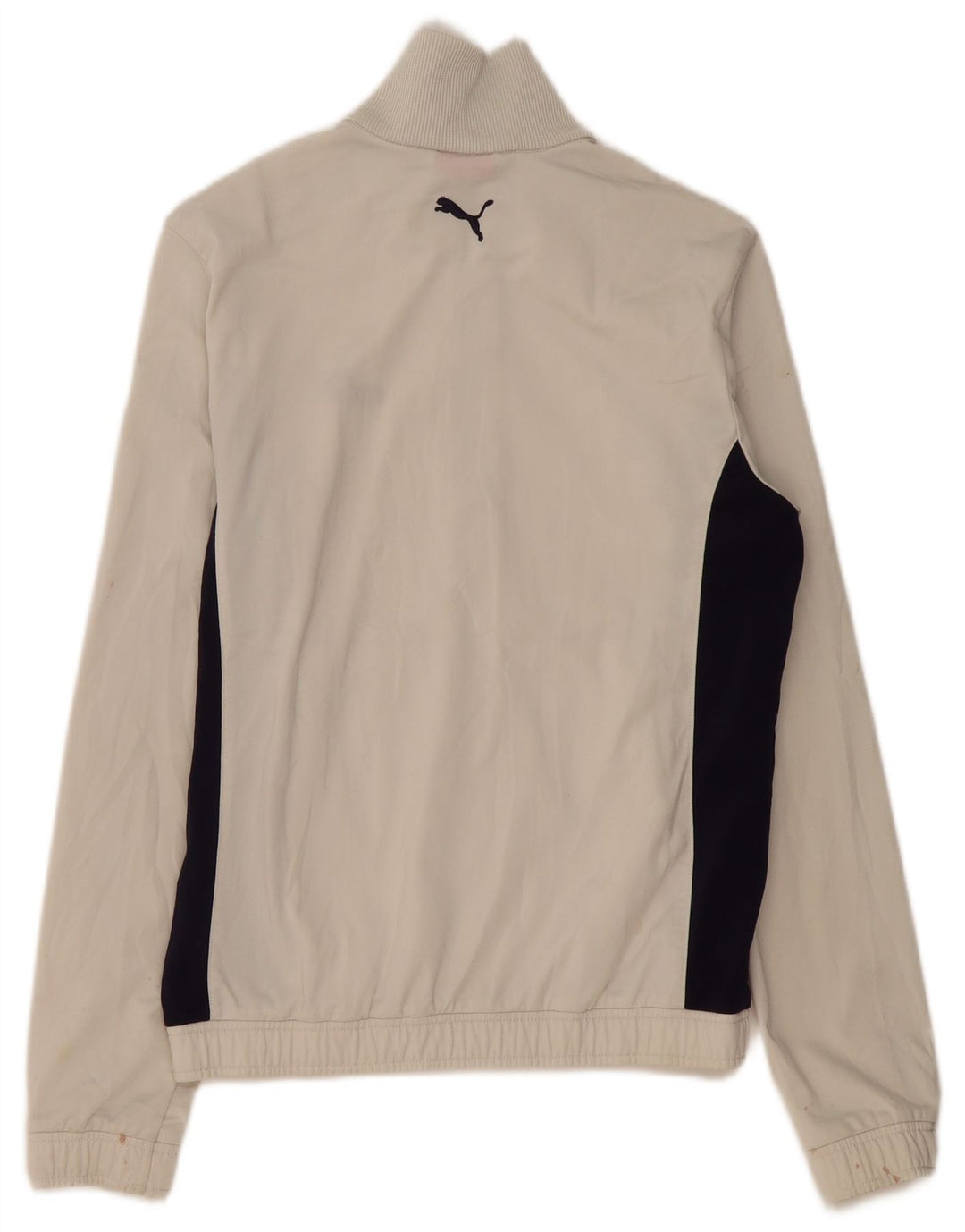 PUMA Herren-Trainingsanzug, Oberteil, Jacke, Größe S, gebrochenes Weiß, Farbblock-Polyester