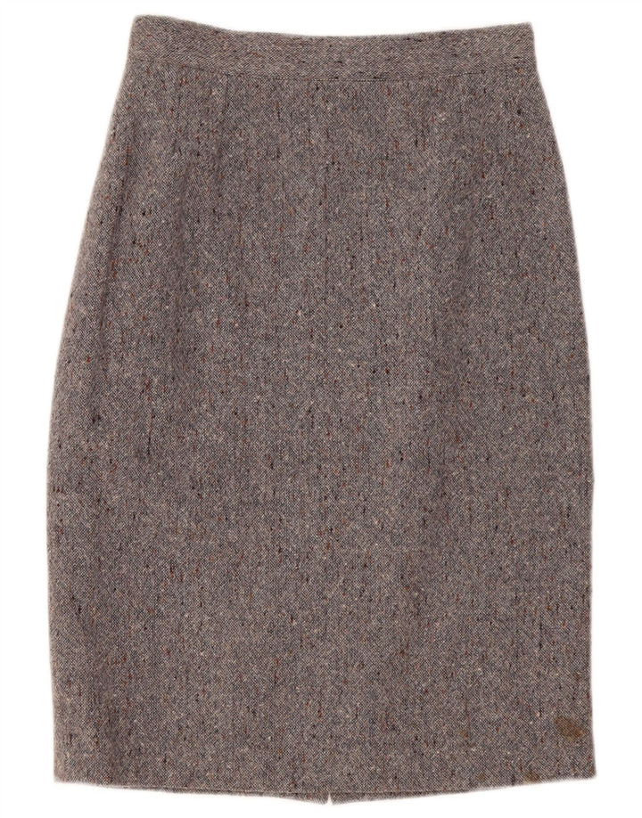 Vintage Damen Bleistiftrock Medium W30 Grau meliert