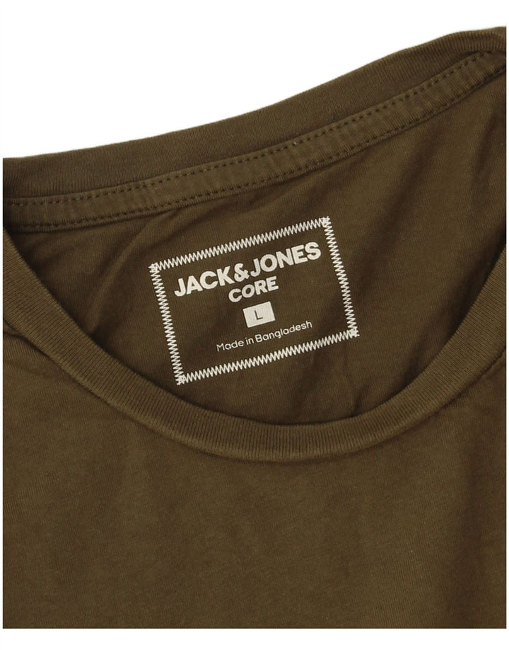 Jack & Jones Herren T-Shirt Top Large Khaki Baumwolle