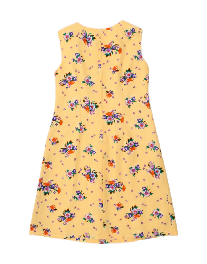 LOFT Womens Sleeveless A-Line Dress UK 14 Medium Yellow Floral Polyester Vintage Loft and Second-Hand Loft from Messina Hembry 