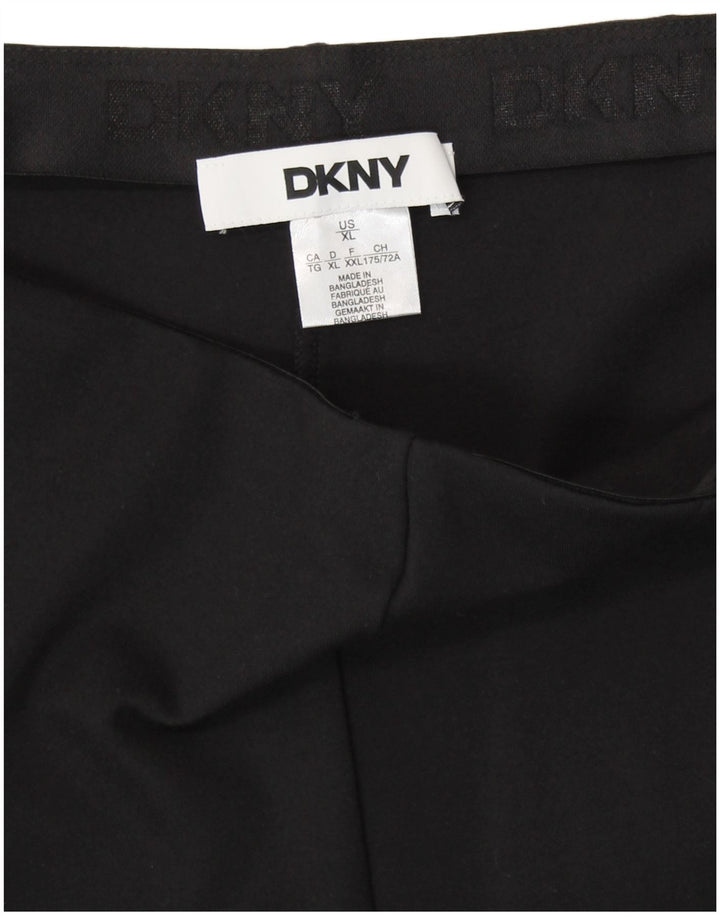 DKNY Damen Capri-Hose mit hoher Taille, gerade, XL, W36, L24, schwarzes Rayon