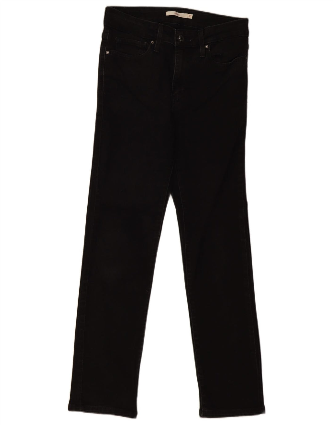 Levi's Damen 712 Slim Jeans W27 L28 Schwarze Baumwolle