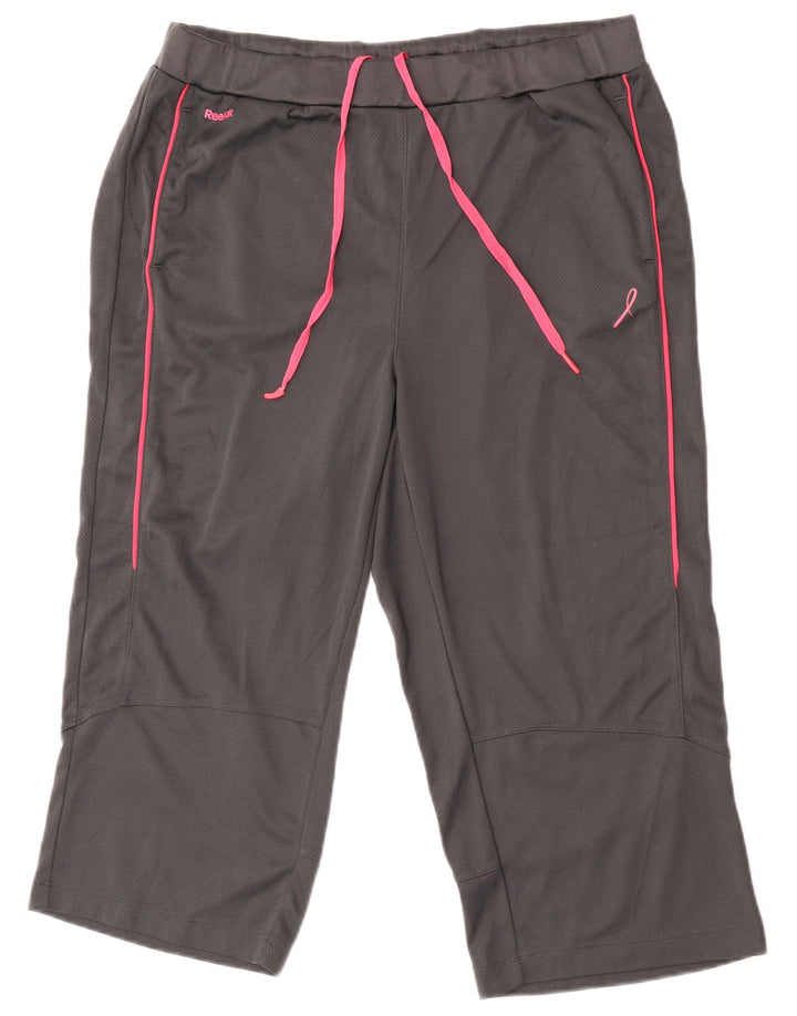 Reebok Damen Bermuda Sport Shorts UK 18 XL Grau Polyester