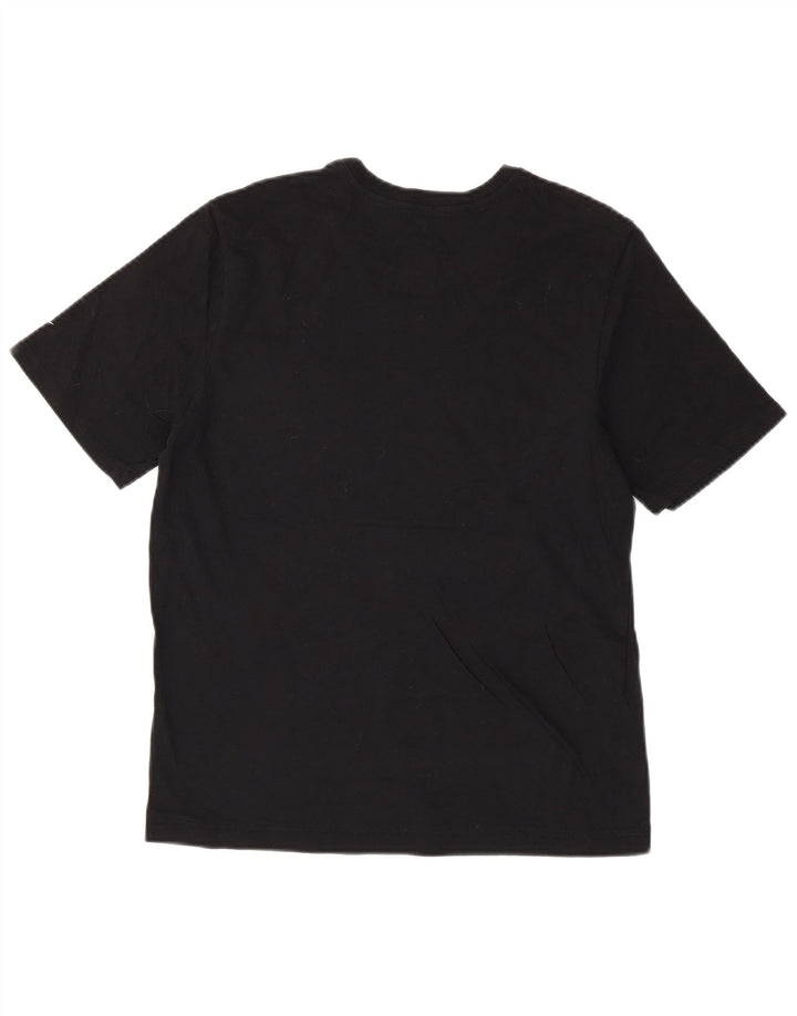 NIKE Womens Athletic Cut Graphic T-Shirt Top UK 12 Mittelschwarze Baumwolle