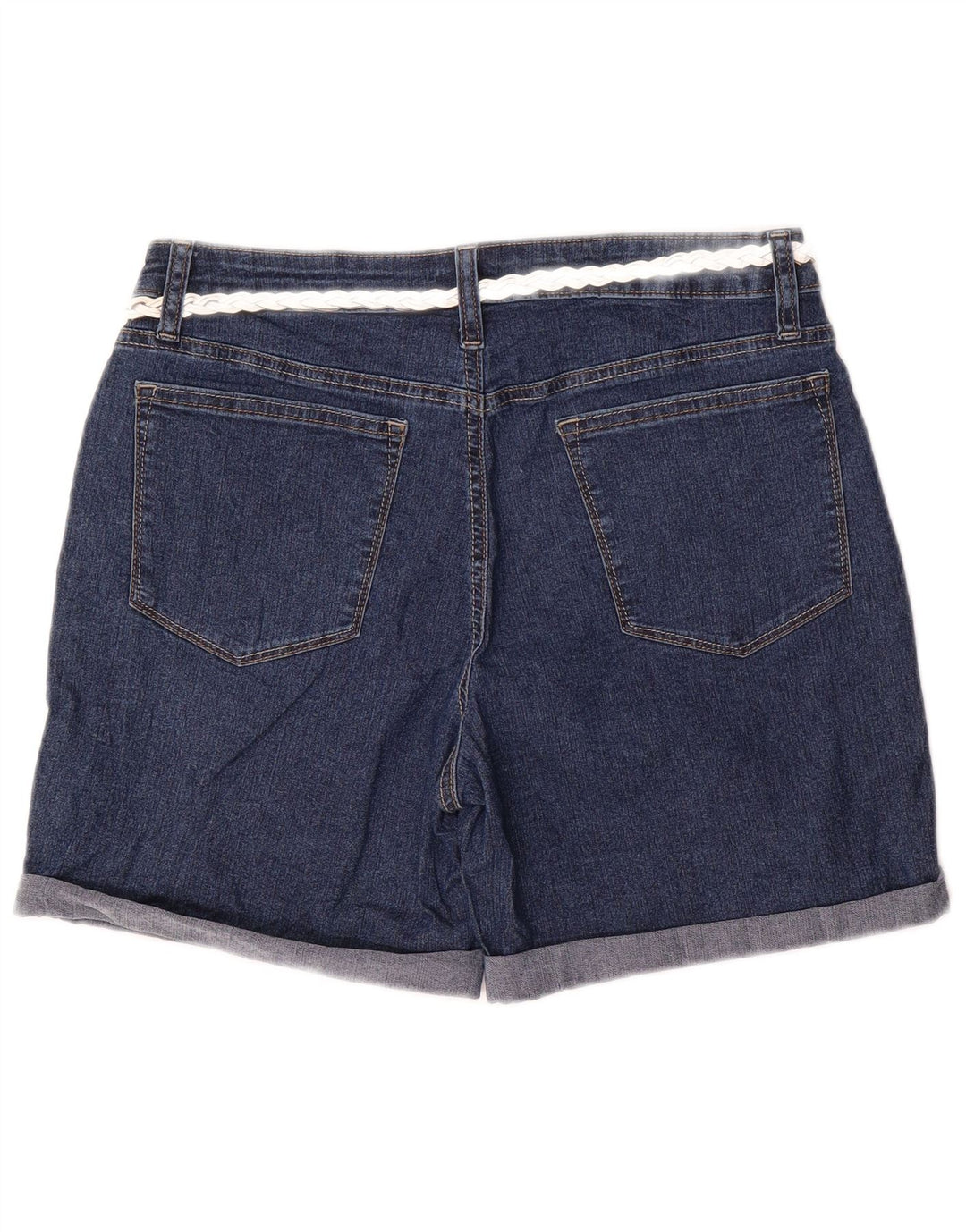 LEE Damen-Jeansshorts mit mittelhohem Bund, US 12, Größe L, W32, blaue Baumwolle