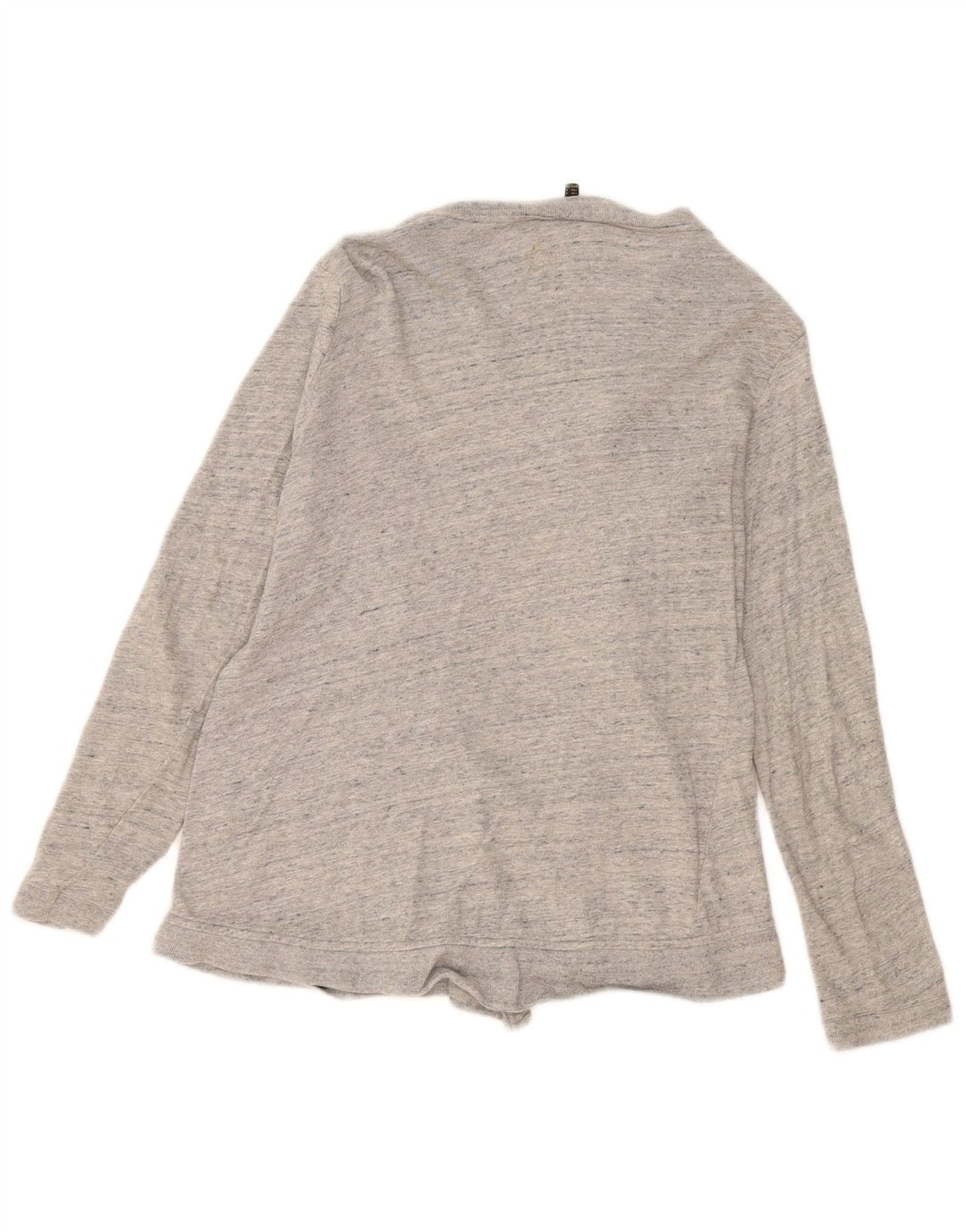 Massimo Dutti Offener Damen-Cardigan-Pullover UK 10 Small Grau gefleckte Baumwolle