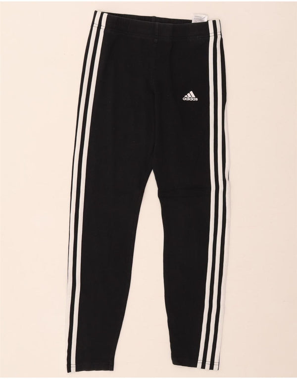 Adidas Mädchen-Leggings, 13–14 Jahre, schwarze Baumwolle