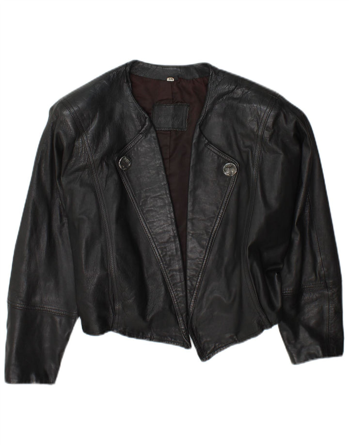 Jean Pierre Damen Übergroße Crop Open Jacke EU 34 XS Schwarz