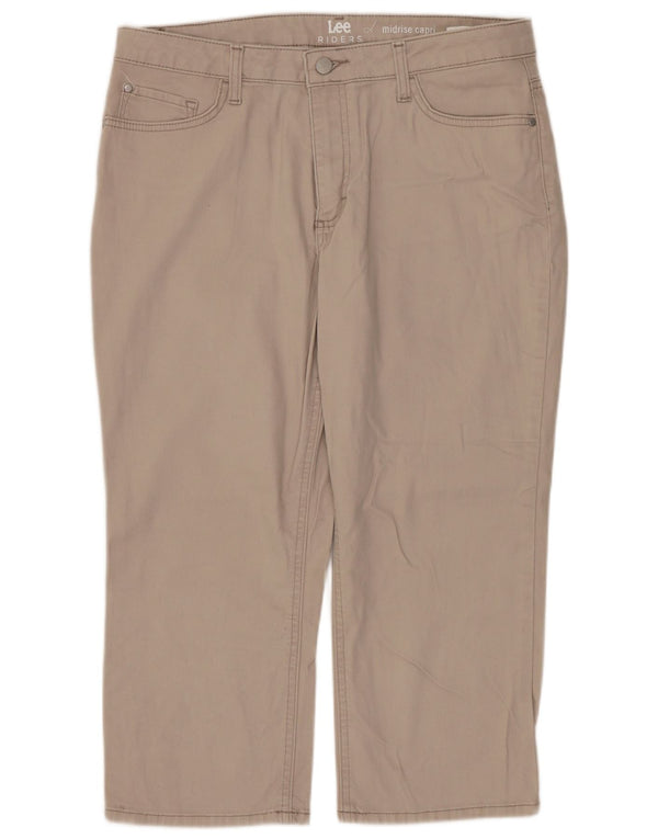 LEE Damen Riders Mid Rise Capri-Hose US 12 Large W32 L20 Beige