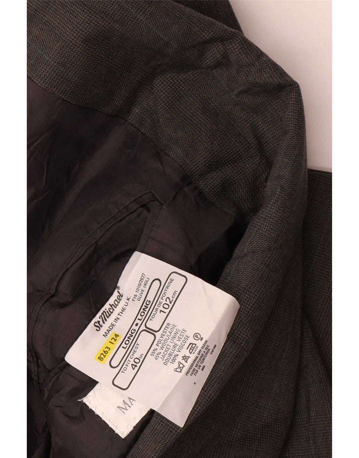 Marks & Spencer Herren Zweireihiger Blazer Jacke UK 40 Mittelgrau