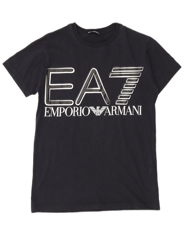 Emporio Armani Herren Grafik T-Shirt Top Small Marineblau