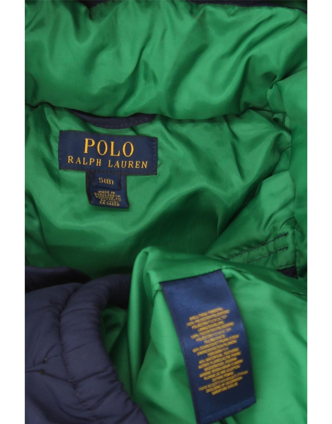 POLO RALPH LAUREN Wattierte Jacke für Jungen mit Kapuze, 7–8 Jahre, Größe S, Marineblau