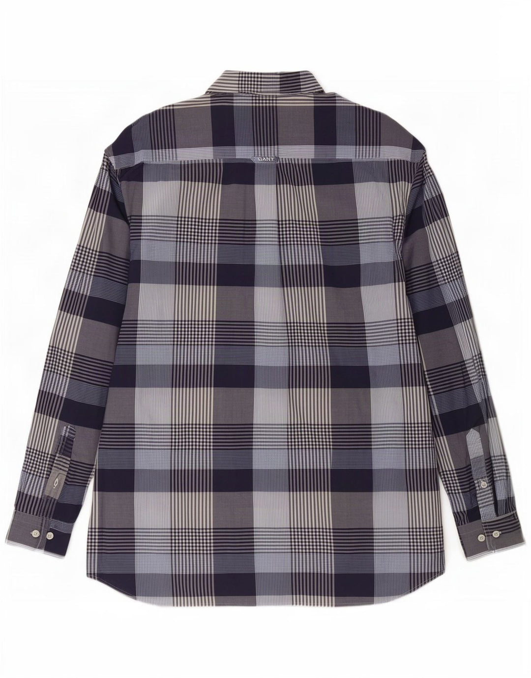Gant Herren-Hemd, reguläre Passform, XL, marineblau, kariert, Baumwolle