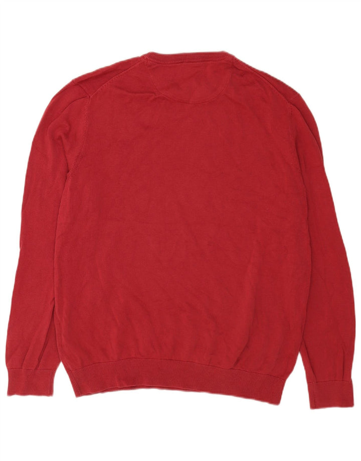 Timberland Herren-Pullover mit Rundhalsausschnitt, groß, rote Baumwolle
