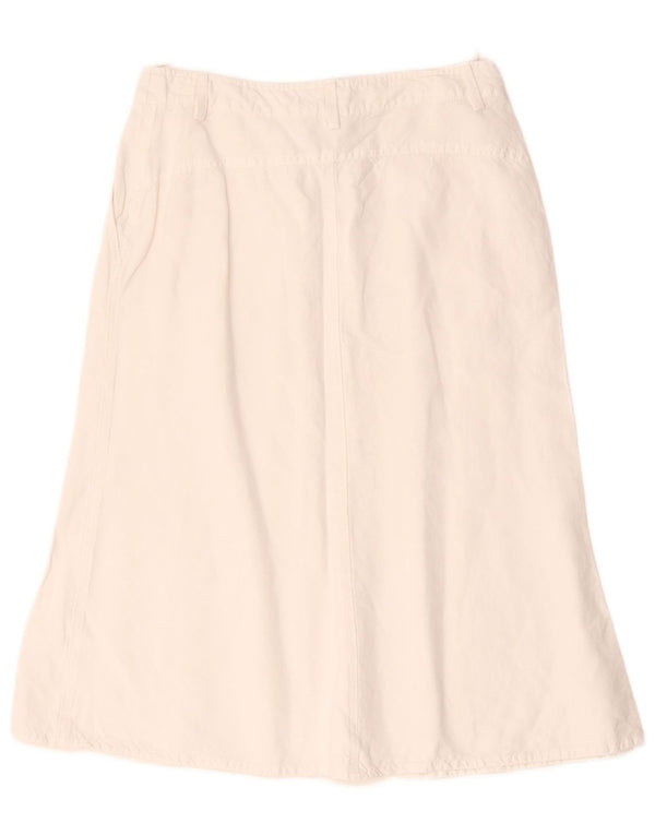 Marella Damen A-Linienrock UK 10 Small W28 Weißes Leinen