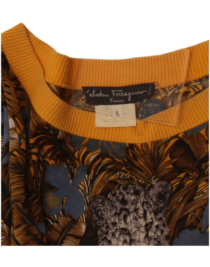 Salvatore Ferragamo Damen Grafik T-Shirt Top UK 16 Large Mehrfarbig Tr