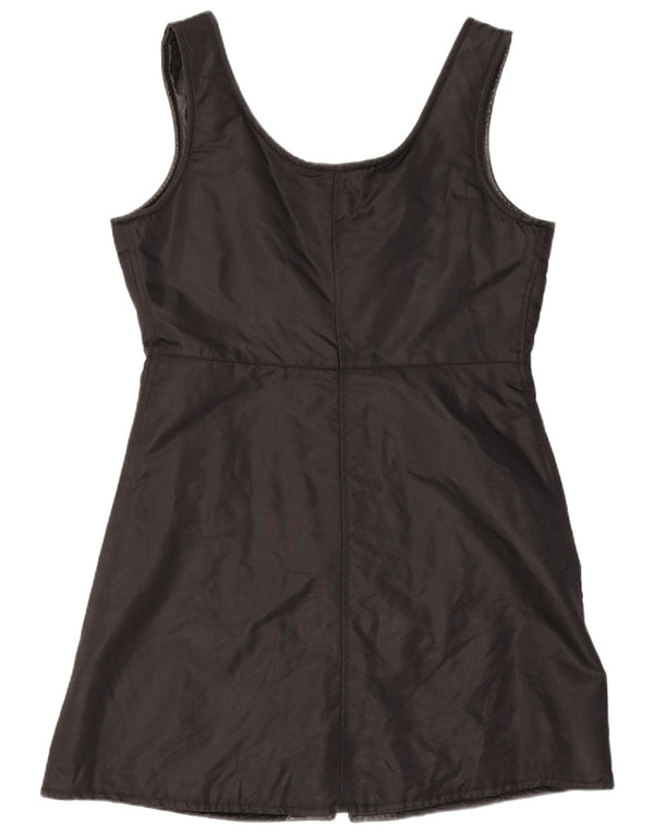 Vintage Damen A-Linie Kleid UK 12 Medium Schwarz