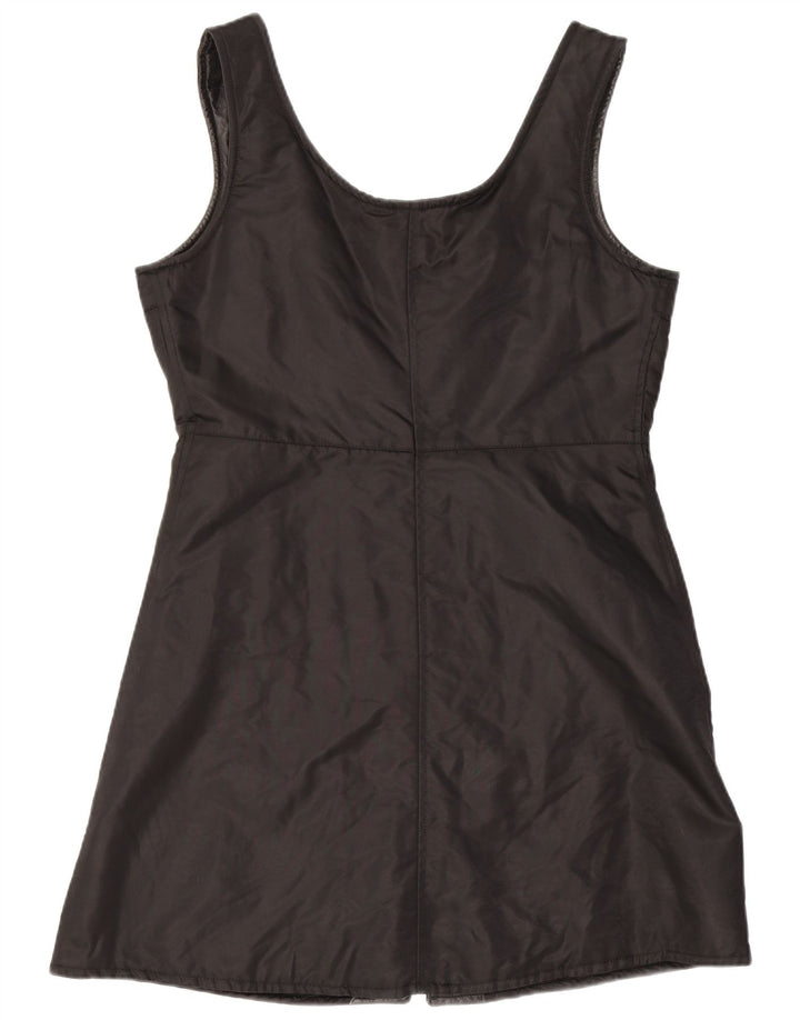 Vintage Damen A-Linie Kleid UK 12 Medium Schwarz