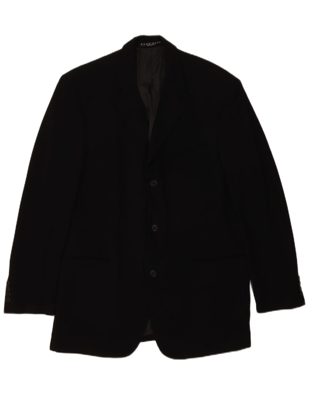 Hugo Boss Herren-Blazer mit 3 Knöpfen, EU 54, 2XL, schwarze Wolle