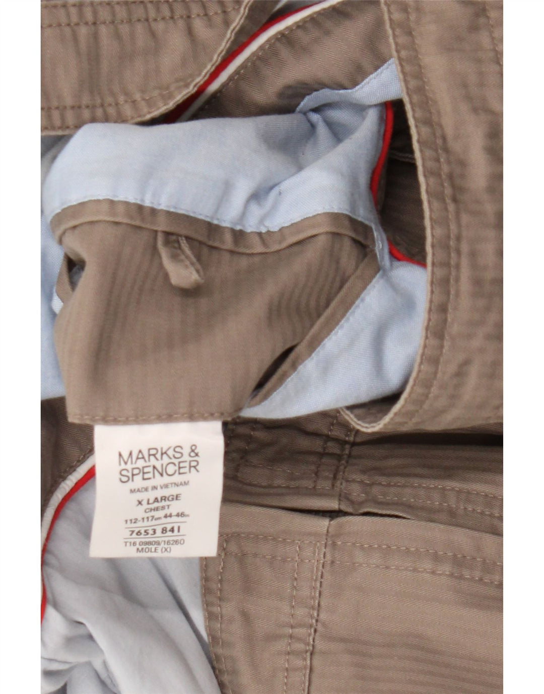 Marks & Spencer Herren Bomberjacke UK 42 XL Beige Nadelstreifen Baumwolle