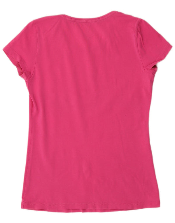 Adidas Damen Climalite Graphic T-Shirt Top UK 12 Mittelrosa