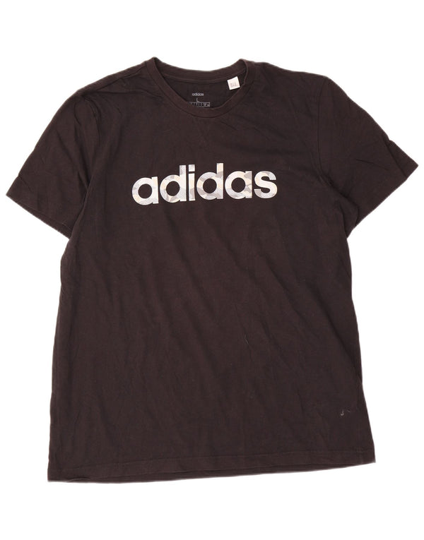 Adidas Herren Grafik T-Shirt Top Large Schwarz Baumwolle