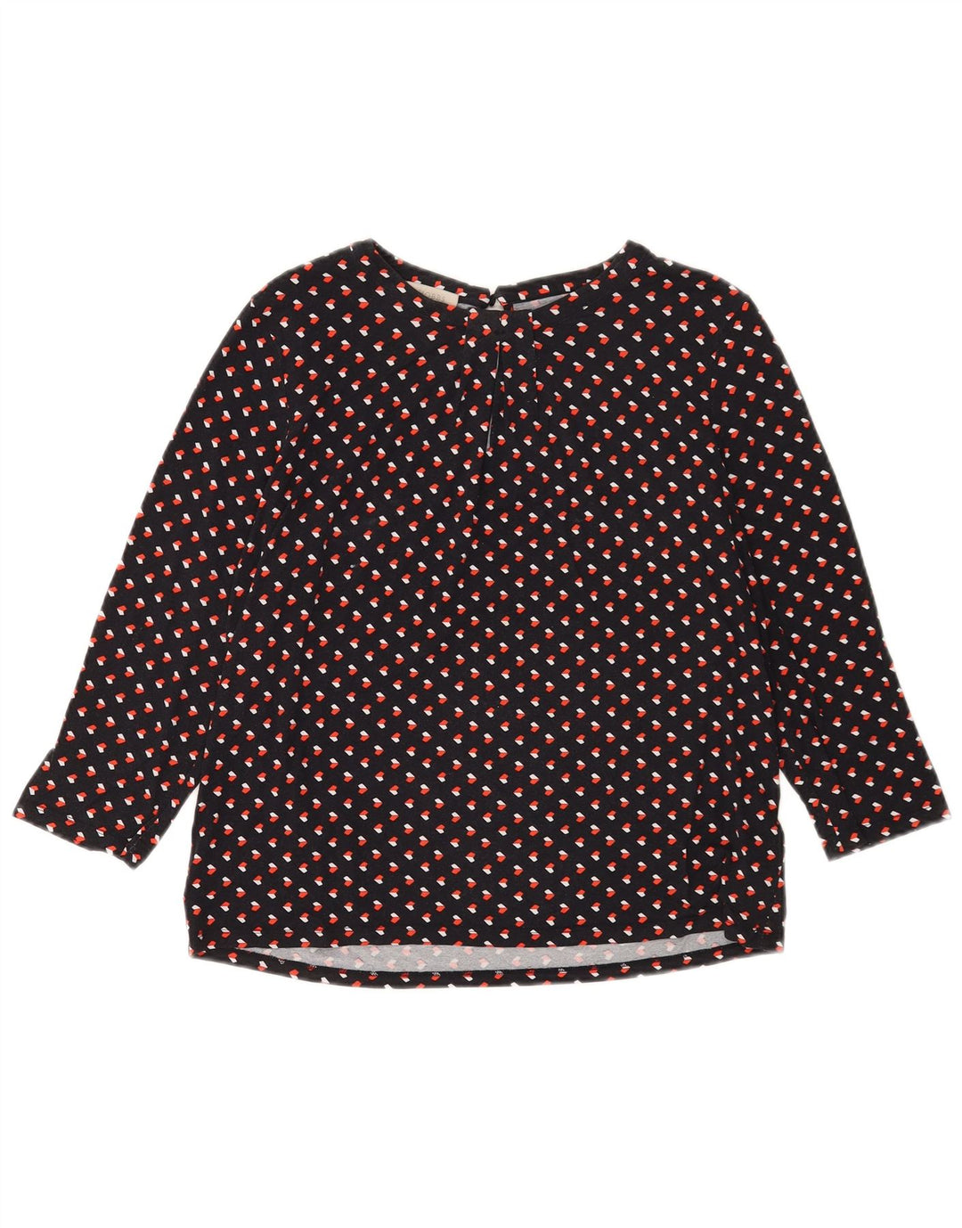 Hobbs Damen-Blusenoberteil mit 3/4-Ärmeln, UK-Größe 44, Mittelschwarz, geometrische Viskose