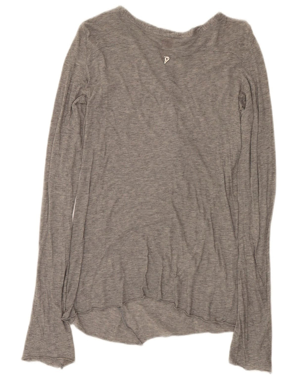 Dondup Damen Top Langarm UK 8 Small Grau meliert