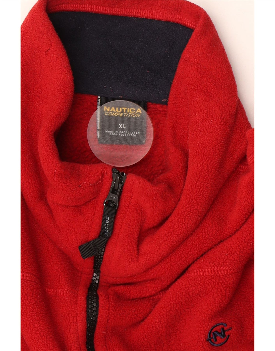 Nautica Herren-Fleecepullover mit Reißverschluss am Hals, XL, rotes Polyester
