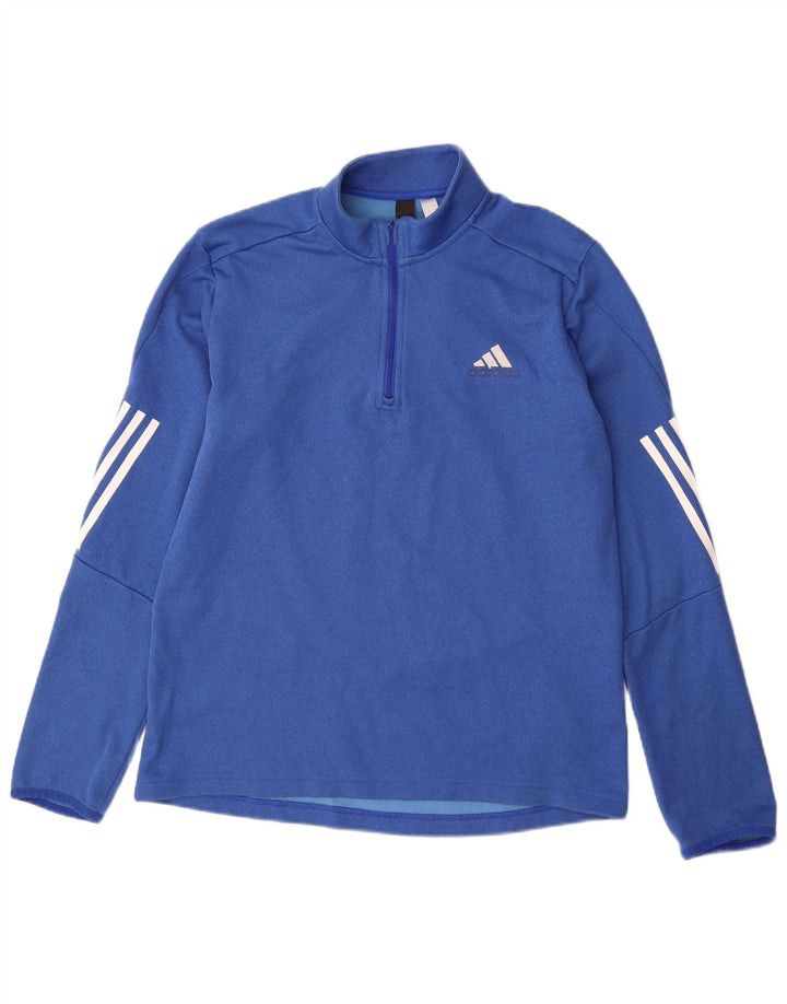 ADIDAS Herren Aeroready Zip Neck Pullover Trainingsanzug Top Mittelblau