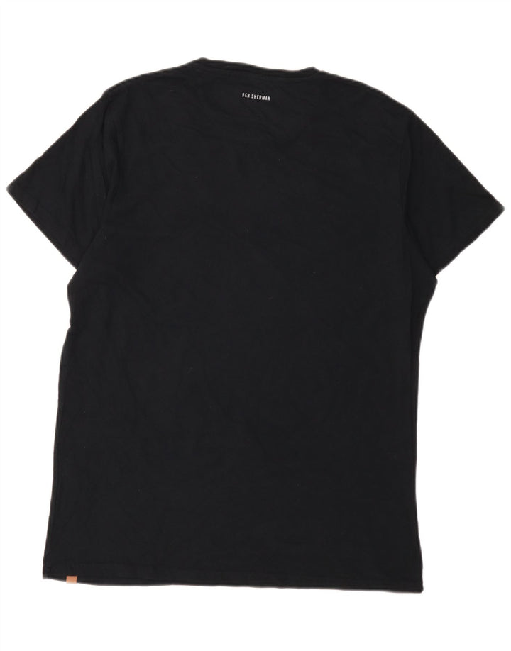 Ben Sherman Herren-T-Shirt mit Grafik, groß, aus schwarzer Baumwolle